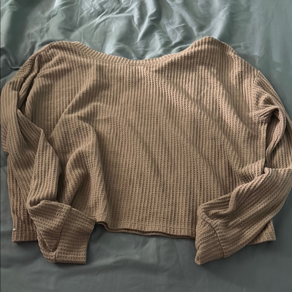 Aeropostale Brown Textured Knit Top